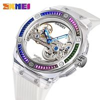 SKMEI Men Mechanical Watch Creative Fashion Casual Wristwatch Hollow Skeleton Automatic Self-winding Waterproof Decoration Silicone Gel Watch miniinthebox - thumbnail