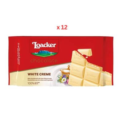 Loacker Chocolate Bar White 12 X 87Gms (UAE Delivery Only)