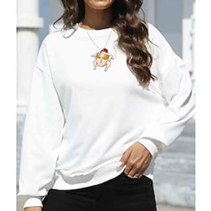 Women's Sweatshirt  Friends Monika Sweatshirt Turkey head The One Where It's Thanksgiving Friends Turkey Pullover Cotton Graphic Active Funny Print Black WhiteCasual Sports Round Neck Long Sleeve Lightinthebox