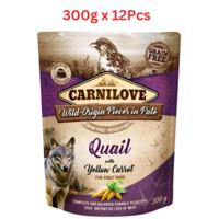 Carnilove Quail With Yellow Carrot For Adult Dogs (Wet Food Pouches) 12x300G