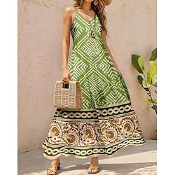 Women's A Line Dress Cami Dress Floral Print Strap Maxi Dress Boho Vacation Sleeveless Summer Lightinthebox