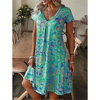 Women's Casual Dress Floral Print V Neck Mini Dress Stylish Daily Date Short Sleeve Summer Lightinthebox