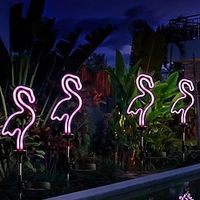 Solar Outdoor Stake Light Neon Pink Flamingo Lighting Outdoor Waterproof Pathway Landscape Light for Lawn Patio Garden Walkway Yard Decoration miniinthebox - thumbnail