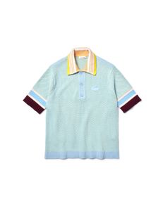 Loose Fit Mesh Polo Shirt - Green Loose Fit Mesh Polo Shirt - Green