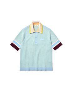 Loose Fit Mesh Polo Shirt - Green