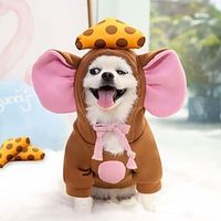 Cheese Warm Pet Costume Halloween Cat Clothes for Small Medium Dogs Puppy French Bulldog Chihuahua Lightinthebox - thumbnail