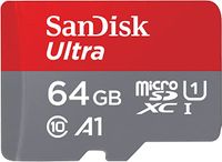 SanDisk 64GB Ultra UHS I MicroSD Card 140MB/s R, (SDSQUAB-064G-GN6MN)