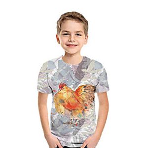 Kids Boys' T shirt Tee Short Sleeve 3D Print Animal Yellow Children Tops Summer Active Daily Wear Regular Fit 3-12 Years miniinthebox