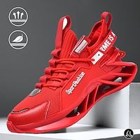Men's Sneakers Flyknit Shoes Fleece lined Walking Vintage Casual Outdoor Daily Leather Warm Height Increasing Comfortable Lace-up Black White Red Fall Winter Lightinthebox - thumbnail