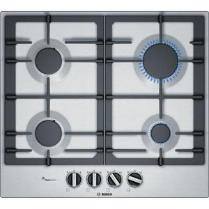 BOSCH |60cm|Steel Gas Hob Cast iron pan supports Full Safety | 4 Gas Burners