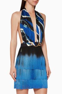 Fringed Silk Twill Mini Dress Fringed Silk Twill Mini Dress