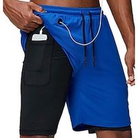 Men's Shorts Sunday Shorts Sports Going out Weekend Running Casual Drawstring Elastic Waist Plain Knee Length Gymnatics Activewear Black White Micro-elastic Lightinthebox - thumbnail