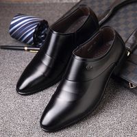 Men Microfiber Leather Slip On Business Casual Shoes