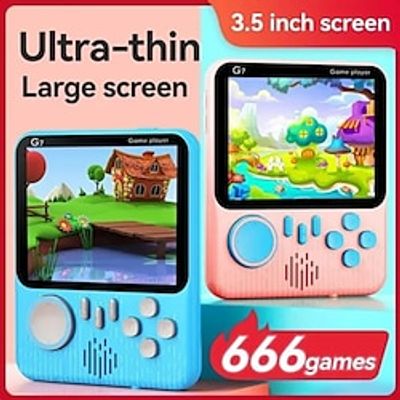 G7 Handheld Mini Video Game Consoles Box 3.5 Inch Screen 666 in 1 with Double Player TV Retro Game Console Lightinthebox