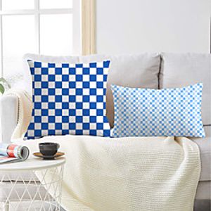Checkered Double Side Cushion Cover 2PC Soft Decorative Square Throw Pillow Cover Cushion Case Pillowcase for Bedroom Livingroom Superior Quality Machine Washable Indoor Cushion for Sofa Couch Bed Chair miniinthebox