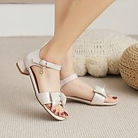 Girls' Sandals Dress Shoes School Shoes PU Synthetics Big Kids(7years ) Flower Event  Party Pink Green Beige Summer Lightinthebox - thumbnail