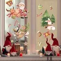Cartoon Santa Claus, Elk Deer, Little Bear, Rabbit, Glass Door Sticker, Home Decoration Wall Sticker, Self-Adhesive Sticker Christmas Gift Xmas Gift miniinthebox - thumbnail