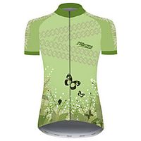 21Grams Women's Short Sleeve Cycling Jersey Summer Green Butterfly Floral Botanical Bike Jersey Top Mountain Bike MTB Road Bike Cycling UV Resistant Quick Dry Breathable Sports Clothing Apparel miniinthebox - thumbnail