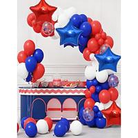 Independence Day Theme Holiday Sets Red, Blue, White Five-pointed Star Aluminum Foil Latex Balloon Chain Combo - 60pcs Set for Declaration, Commemoration, Soldier's Party Decoration, and Setup Essentials Lightinthebox