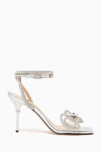 Crystal-Embellished Sandals in Leather
