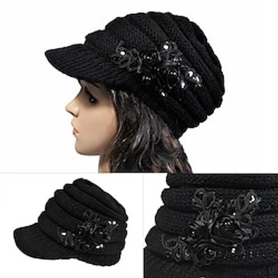 Women's Slouchy Beanie Hat Warm Winter Hat Home Daily Holiday Solid / Plain Color Acrylic Fibers Retro Casual Warm Casual / Daily 1 pcs miniinthebox