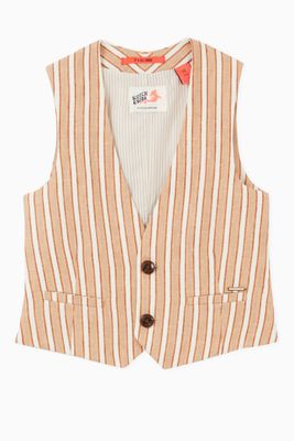 Stripes Gilet in Cotton & Linen Stripes Gilet in Cotton & Linen