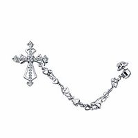 christian cross jewelry cross zircon brooch pin cubic zirconia cross crusader cross lapel pin crystal rhinestone crucifix pin brooch gift for godmother godfather (s cross) miniinthebox - thumbnail