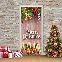 Christmas 3D Stickers Waterproof Door Stickers Xmas Door Mural Peel Self Adhesive Wallpaper PVC Sticker Removable Wall Decal for Home Office Decoration miniinthebox - thumbnail