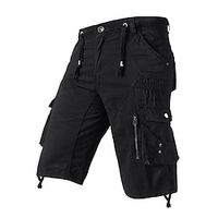 Men's Classic Style Casual Shorts Capri shorts Cargo Shorts Multi Pocket Elastic Waist Multiple Pockets Calf-Length Pants Casual Daily Solid Color Comfort Breathable Mid Waist ArmyGreen Black Gray miniinthebox - thumbnail