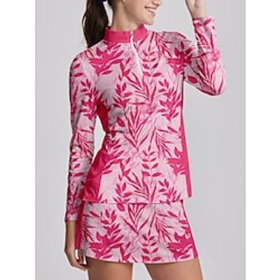 Women's Golf Polo Shirt Pink Long Sleeve Top Fall Winter Ladies Golf Attire Clothes Outfits Wear Apparel Lightinthebox