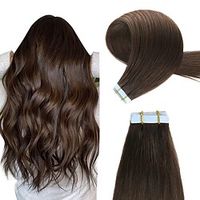 Tape In Hair Extensions Remy Human Hair 20pcs Pack Straight Dark Brown Hair Extensions miniinthebox - thumbnail