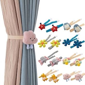 Tiebacks for Curtains Curtain Tiebacks Cute Cartoon Curtain Buckle Clips with High-Elastic Spring Wire for Nusery Home Office Decoration Lightinthebox