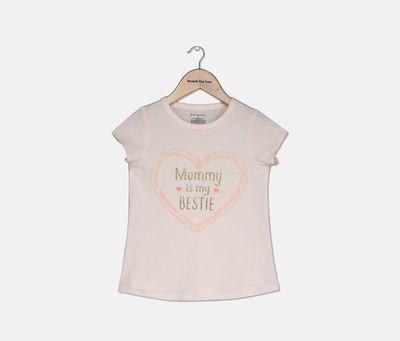 Toddler Girls Bestie-Print T-Shirt  Pale Blush