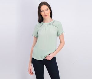 Womens Eliee Mixed Material Blouse  Mint Green