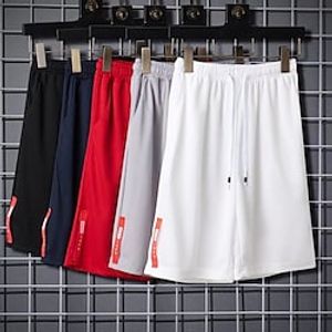 Men's Sweat Shorts Casual Shorts Drawstring Elastic Waist Plain Outdoor Going out Fashion Streetwear Black White Micro-elastic miniinthebox