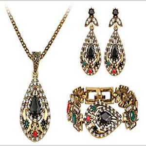 Women's Jewelry Set Classic Flower Stylish Gold Plated Imitation Diamond Earrings Jewelry Gold For Party Evening Festival 1 set miniinthebox