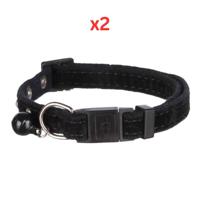 Trixie Collar With Rhinestone Gems For Cats - Black 28cm (Pack Of 2)