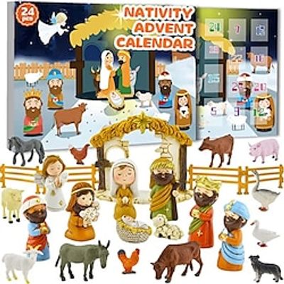 Nativity  Advent Calendar 24 Sets Of Nativity Set Decorations For Chrstmas Advent Calendar Christmas Gifts miniinthebox