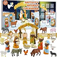 Nativity  Advent Calendar 24 Sets Of Nativity Set Decorations For Chrstmas Advent Calendar Christmas Gifts miniinthebox - thumbnail