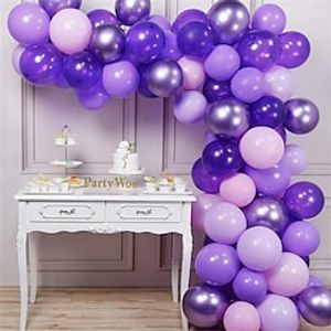 12 Inch Purple Collection Party Decorations 70 Pcs Lightinthebox