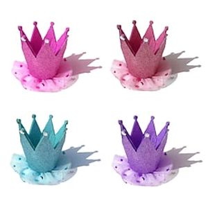 Pet Glitter Hat Birthday Party Children Fabric Crown Festival Performance Photo Props Decoration Supplies Lightinthebox