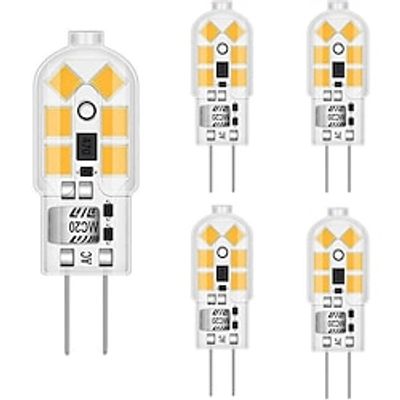 G4 LED Bulb AC/DC 12V G4 Bi-Pin Base Lights Dimmable G4 20W Halogen Bulb Replacement Warm White 3000K/ White 6000K Clear Cover 5Pack miniinthebox