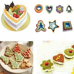 Cake Baking Mould Color 5-6 Piece Set Plastic Human Shaped Biscuit Mould Mousse Ring Vegetable Cut Cookie Plum Blossom Mould Lightinthebox