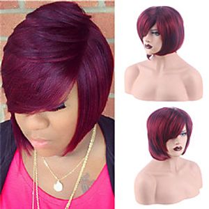 Synthetic Wig Natural Straight Side Part Wig Short A1 Synthetic Hair Women's Cosplay Party Fashion Burgundy miniinthebox
