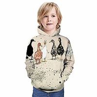 Kids Boys' Hoodie  Sweatshirt Long Sleeve 3D Print Animal Unisex Beige Children Tops Summer Active Daily Wear Regular Fit 3-13 Years Lightinthebox - thumbnail