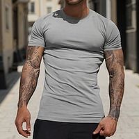 Men's T shirt Tee Tee Short Sleeve Shirt Tee Top Plain Crew Neck Street Vacation Short Sleeve Quick Dry Clothing Apparel Fashion Designer Basic Lightinthebox