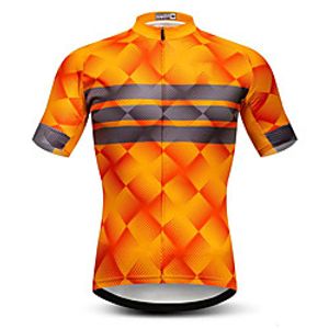 21Grams Men's Short Sleeve Cycling Jersey Summer Spandex Polyester Orange Bike Jersey Top Mountain Bike MTB Road Bike Cycling Quick Dry Moisture Wicking Breathable Sports Clothing Apparel Lightinthebox