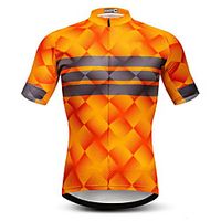 21Grams Men's Short Sleeve Cycling Jersey Summer Spandex Polyester Orange Bike Jersey Top Mountain Bike MTB Road Bike Cycling Quick Dry Moisture Wicking Breathable Sports Clothing Apparel Lightinthebox - thumbnail
