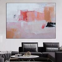 Pink Abstract Painting hand painted Minimalist Canvas morandicolor painting Wall Art Modern Acrylic seniorgray Painting on Canvas hand painted morandicolor Wall Art for Living Room Bedroom Decor Lightinthebox