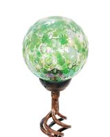 Exhart Solar Pearlized Glass Honeycomb Garden Stakes Green - thumbnail